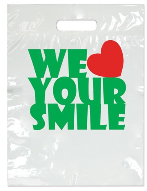 Sherman Dental SMALL WE LOVE YOUR SMILE BAG 7 1/2" x 9"