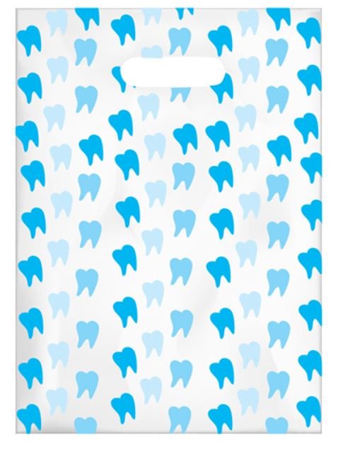 Sherman Dental BLUE TEETH SCATTER BAG 7" x 10"