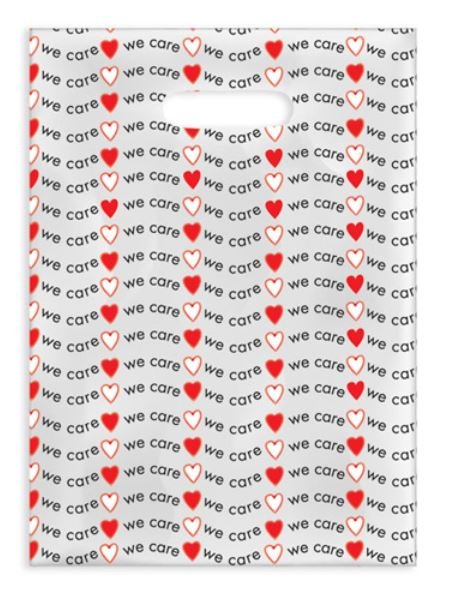 Sherman Dental WE CARE WITH HEARTS SCATTER BAG 7" x 10"