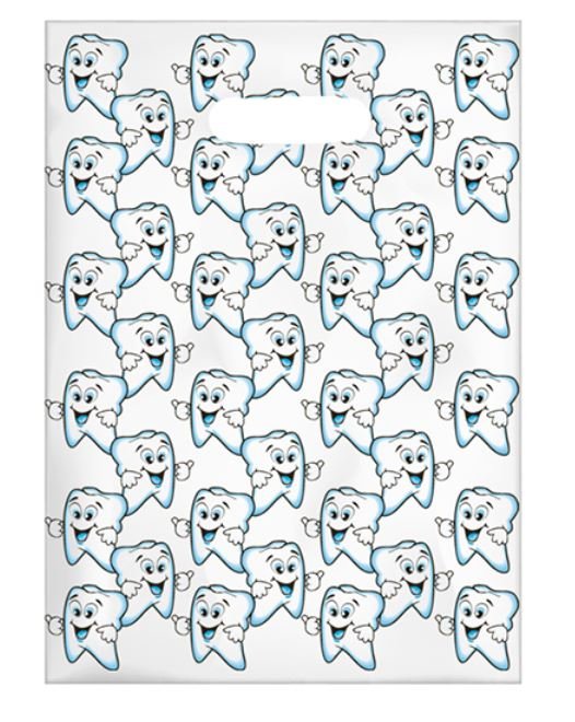 Sherman Dental BLUE CUTE TOOTH SCATTER BAG 7" x 10"