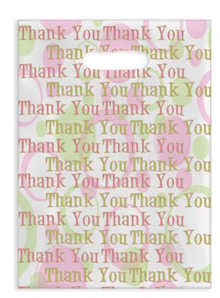 Sherman Dental PINK/GREEN SCATTER BAG THANK YOU 7" x 10"