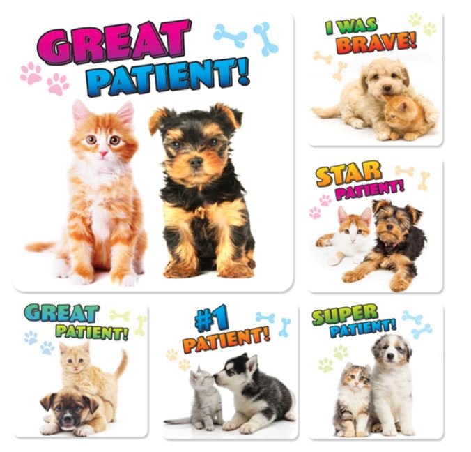 Sherman Dental PUPPY & KITTEN PATIENT STICKERS (100)