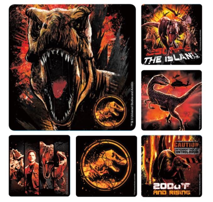 Sherman Dental JURASSIC WORLD 2 FALLEN KINGDOM STICKERS
