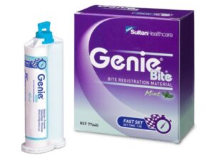 SULTAN VPS GENIE IMPRESSION MATERIAL - Genie Bite Registration , Fast Set , Mint Flavor , 2 x 50ml Cartridges , 6 Mixing Tips
