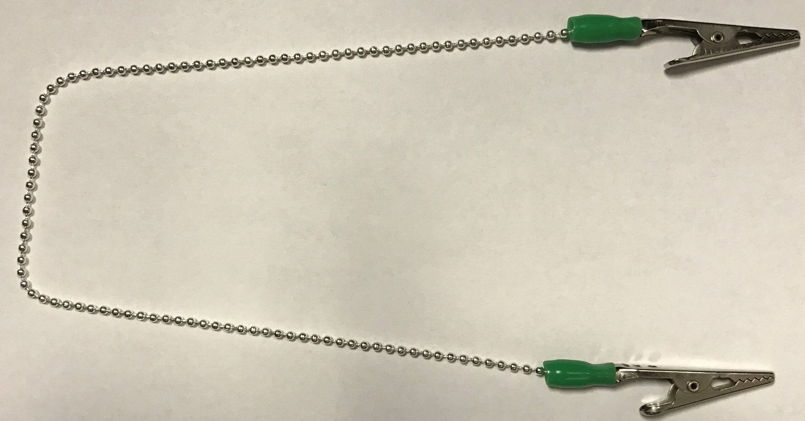 TMG Bib Clip ( Bib Holder / Napkin Holder )  chain-type 14"  Green