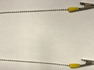 TMG Bib Clip ( Bib Holder / Napkin Holder )  chain-type 14"  Yellow