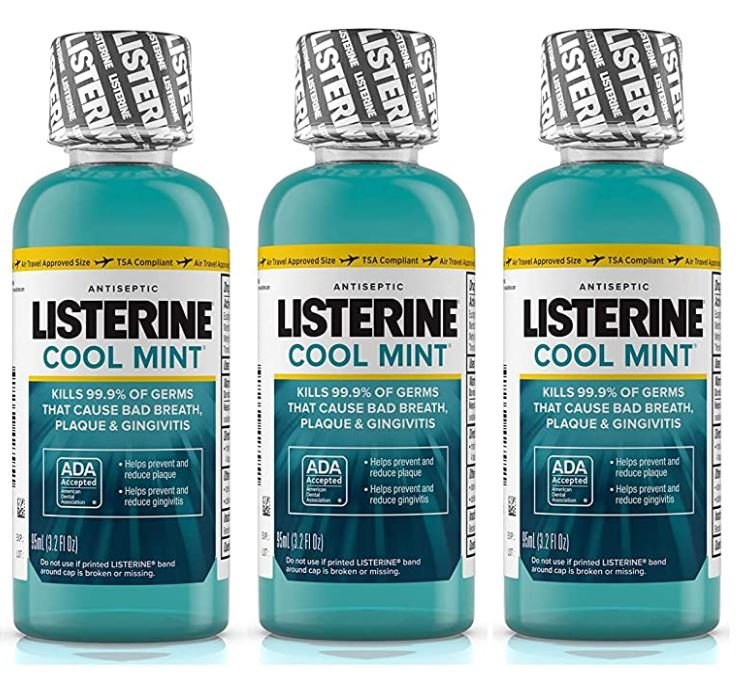 Listerine®  Mouthwash (Mouth rinse), Cool Mint, 95mL 12 Pack : (3.2 oz) Travel Size