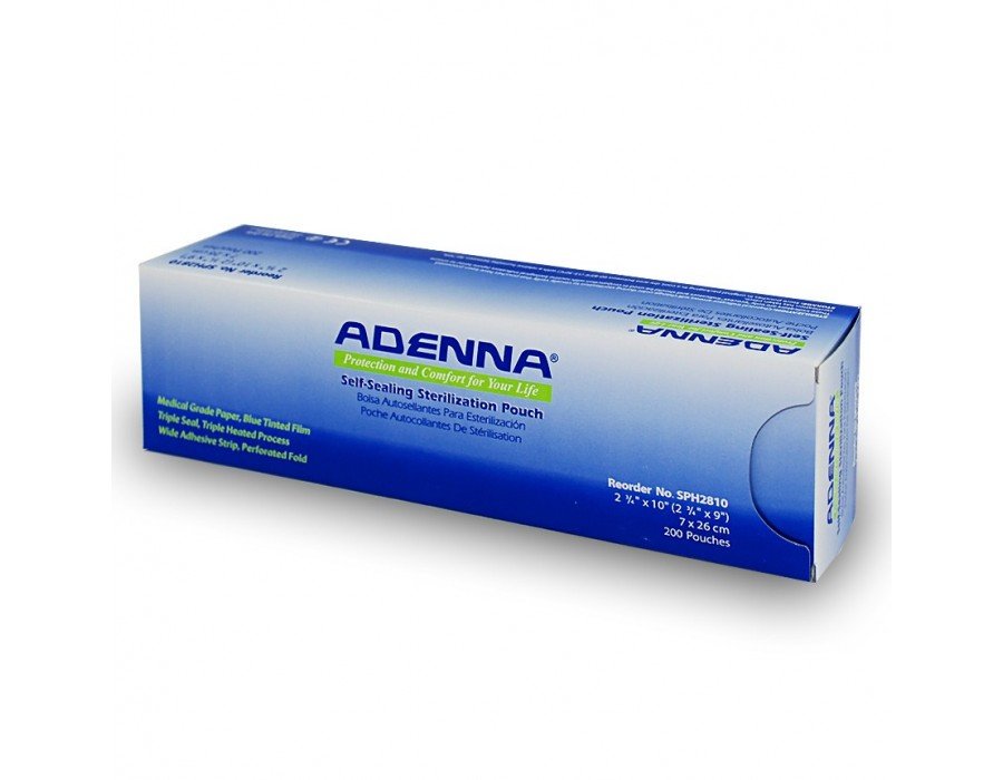 Adenna Sterilization Pouches - 3.5 x10" Double Indicators 10 boxes