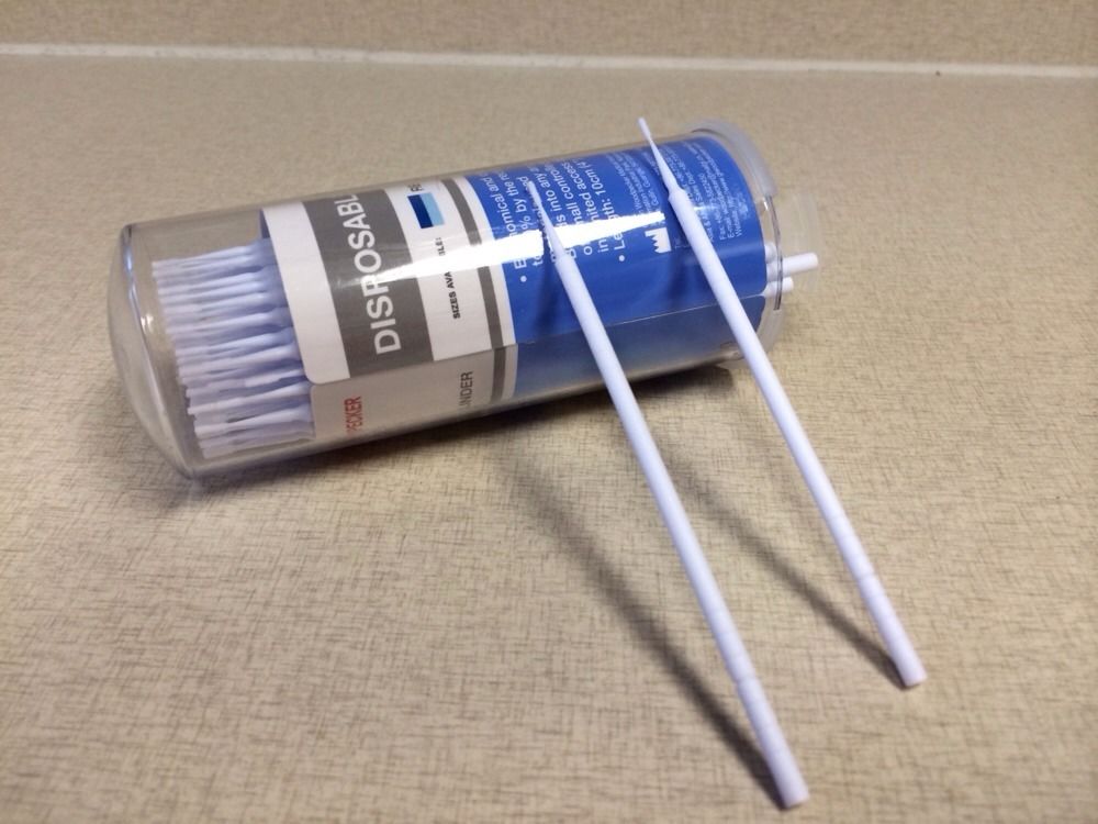 100 pcs Disposable Micro Applicator Microbrush Bendable Regular Blue. US SELLER