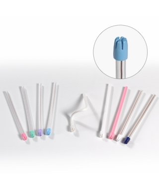 CROSSTEX Premiumâ„¢ Saliva Ejectors ZCMC (100 per bag) Frosted w/ Multi-colored tips